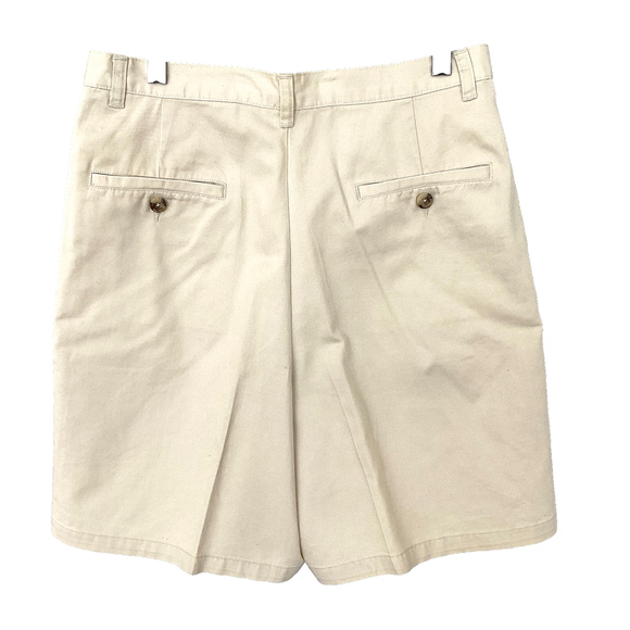 Charter Club Vintage Khaki/Cream Shorts High Waisted Pleated Size 10 - Picture 2 of 8
